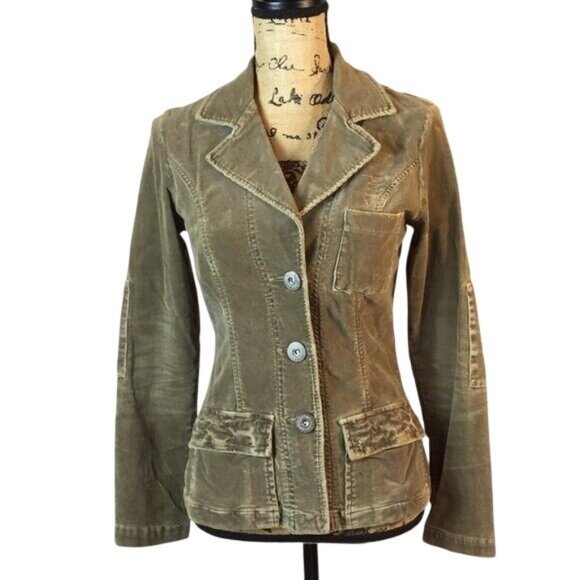 Z. Cavaricci Olive Green Corduroy Blazer Jacket Small - Picture 1 of 6